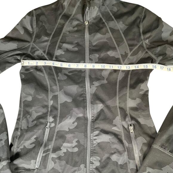 Yogalicious Luxe Black Camo Zip Jacket Medium Thumb Holes Athleisure Stretch - Picture 8 of 10